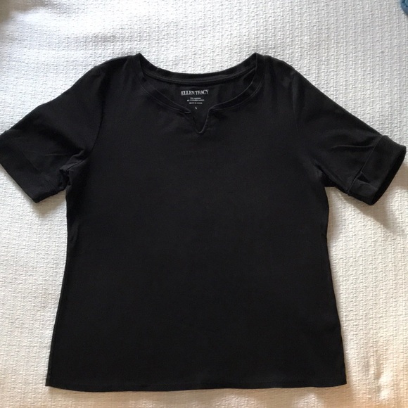 Ellen Tracy split v-neck top - Picture 2 of 5